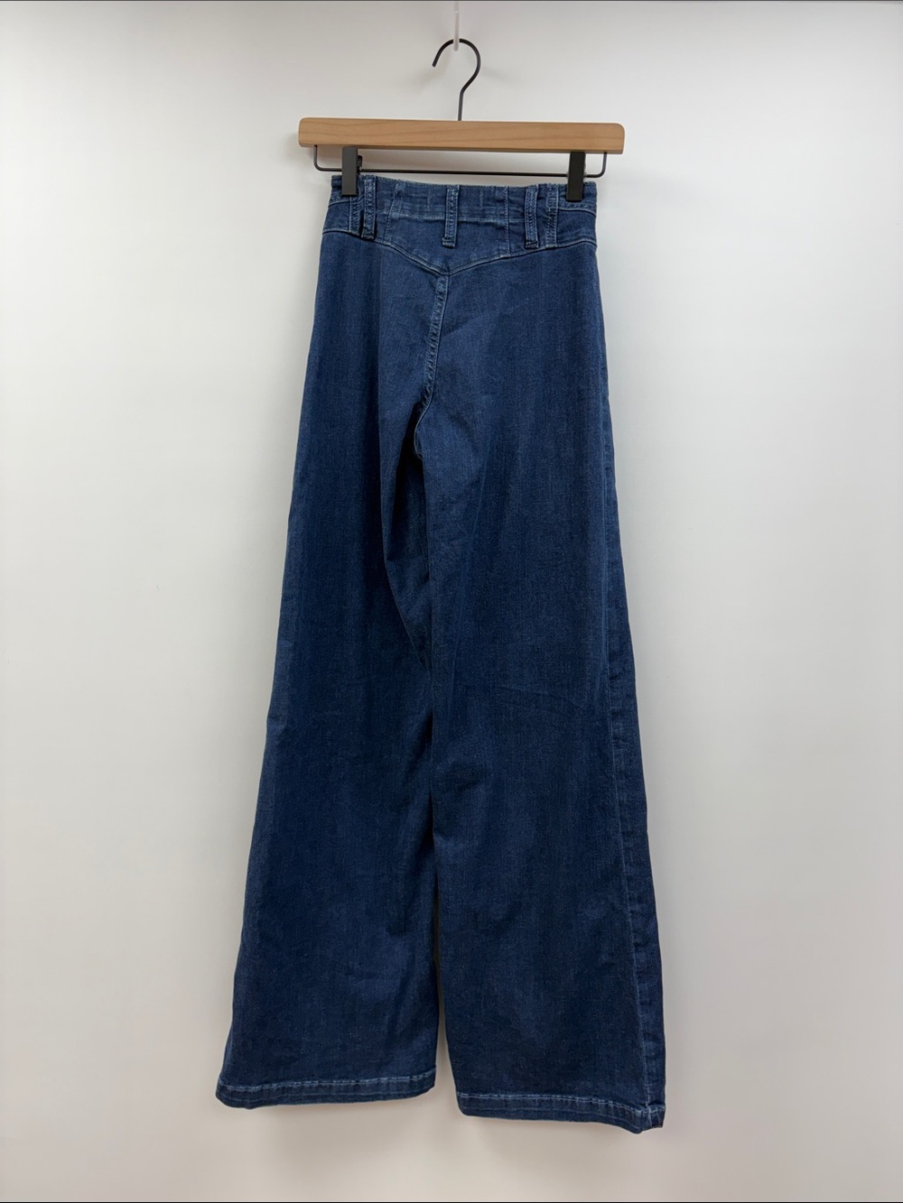 Free People We The Free Libre High Rise Flared Wide Leg Jeans Dark Denim 24 - Picture 7 of 11